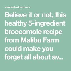 Believe it or not, this healthy 5-ingredient broccomole recipe from Malibu Farm could make you forget all about avocados. And it's easy to make! Nickel Free Diet, Yummy Supper Ideas, Cold Sides, Paleo Vegetables, Once A Month Cooking, Avocado Dishes, Alpha Gal, Sugar Fruit, Kale Chip Recipes