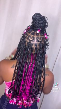 Pink And Black Braids, Girls Braided Hairstyles Kids, Braiding Hair Colors, Lemonade Braids Hairstyles, Cornrows Braids For Black Women, Hair Inspiration Long