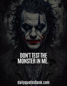 If you are looking for deep joker quotes about life? You have come to the right place. Here is the collection of the deep meaningful joker quotes that make sense to get you inspired. The enigmatic character of the Joker has always been more than a mere antagonist; he serves as a chaotic reflection of the human psyche. Beyond the chaos and madness, the Joker's quotes often delve into the depths of the human experience, revealing insights that are profound and, at times, chilling. In this exploration, we unravel the layers of the Joker's philosophy through a collection of deep meaningful quotes that force us to confront the complexities of life. Check out the following meaningful joker quotes about pain and life Joker Inspirational Quotes, Deep Joker Quotes, Deep Villain Quotes, Qoutes About Me My Life Quotes, Quotes About Monsters, Quotes From The Joker, Nobody Is Coming To Save You Get Up