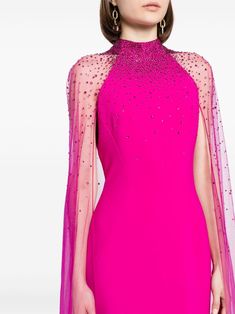 Jenny Packham Limelight crystal-embellished Gown - Farfetch Procreate Fashion, Gown Pink, Embellished Gown, Versace Outfit, Wardrobe Edit, City Dress, Jenny Packham, Exclusive Fashion, Solid Dress