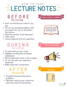 an info sheet describing how to take lecture notes