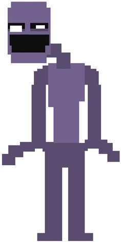 an old school pixel art character in purple