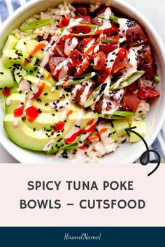 SPICY TUNA POKE BOWLS – Cutsfood https://cutsfood.com/spicy-tuna-poke-bowls/ Spicy Tuna Poke, Sushi Grade Tuna, Tuna Poke Bowl, Tuna Poke, Poke Bowls, Fresh Tuna, Spicy Mayo, Spicy Tuna, Poke Bowl