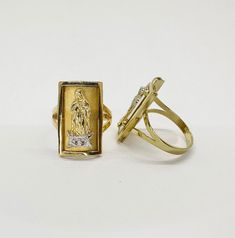 10k & 14k Solid Gold Virgin Mary Virgen Maria Lady Guadalupe Square Rectangular Ring for Men Women - Unique Religious Jewelry Gift The divine beauty of our 10k/14k Solid Gold Virgin Mary Ring, featuring the iconic Virgen Maria and Lady Guadalupe. This exquisite square ring combines classic religious symbolism with modern design, perfect for both men and women. Crafted from high-quality solid gold, it serves as a timeless reminder of faith and protection. Ideal for personal use or as a thoughtful Gold Our Lady Of Guadalupe Ring For Anniversary, Gold Nugget Ring, Rectangular Ring, Lady Guadalupe, Gold Toe Rings, Divine Beauty, Square Ring, Square Rings, Jewelry Lookbook