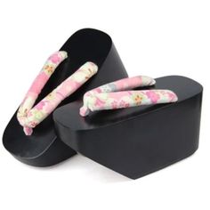 Japanese Shoes, Sakura Pattern, Kimono Obi, Pink Sakura