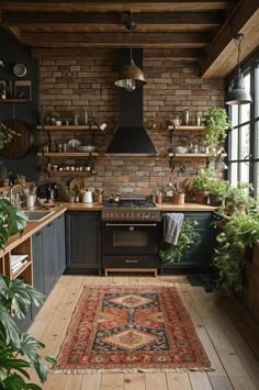 Rustic Kitchen Vibes 🍳🌿 Farmhouse Kitchen Design, Boho Kitchen, Dream House Interior, Kitchen Inspo, Rustic Kitchen, Dream Home Design, Home Decor Kitchen, House Inspo