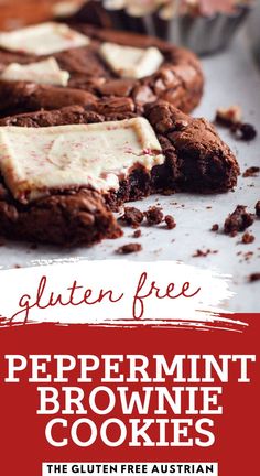 the gluten free peppermint brownie cookies are ready to be eaten