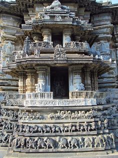 an intricately carved stone structure in india