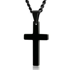 Fashion Simple Cross Pendant Necklace Cross Necklace Jewelry for Men Christmas Gift Black Cross Pendant Jewelry For Father's Day, Black Cross Pendant Necklace As Gift, Black Pendant Cross Necklace Gift, Black Pendant Cross Necklace As Gift, Christmas Gift Stainless Steel Jewelry, Cross Pendant Men, Men Christmas Gift, Cross Jewelry Necklace, Stainless Steel Cross Pendant