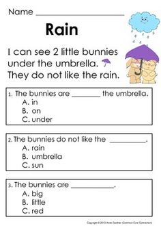 the words in this worksheet are for children to learn how to read rain