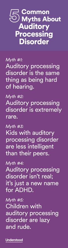 In recent years, researchers have made huge strides toward understanding auditory processing disorder (APD). More and more children are being diagnosed with APD and successfully treated. Yet many misconceptions about APD persist. Here are five common myths—and the truth about each. Sleeping Remedies, Tactile Defensiveness, Psychology Hacks, Auditory Learners, Dysgraphia