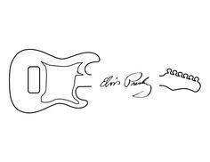 a drawing of an electric guitar with the words elvis paul written on it