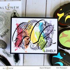 Altenew Clear Stamps Painted Rainbow Stamp Set Henna Elements, Diwali Cards, Altenew Cards, Painted Rainbow, Blackout Poetry, Paper Crafting Projects, Paint Splash, Special Cards, Scrapbook Layout