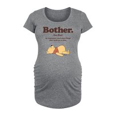 She will love showing off her style with this Disney's Winnie the Pooh Maternity Bother Definition Graphic Tee. © Disney based on the “Winnie the Pooh” works by A.A. Milne and E.H. Shepard FEATURES Ruched sides Short sleeves ScoopneckFIT & SIZING Fitted 31 1/2-in. length from shoulder to hemFABRIC & CARE Solid Colors: Cotton ; Heather Colors: Cotton/Polyester Machine wash Imported Size: L-Mat. Color: Med Grey. Gender: female. Age Group: kids. Disney Maternity Outfits, Disney Maternity, Maternity Shirts, A A Milne, Pregnancy Shirts, Disney Winnie The Pooh, How To Show Love, Baby Ideas, Maternity Clothes