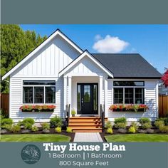 the tiny house plan is available for $ 600 square feet and includes 3 bedroom, 2 bath