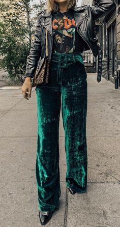 00s Mode, Zoe Kravitz, Rock Punk, Looks Street Style, Hozier, Velvet Pants, Fashion Week Street Style, 가을 패션