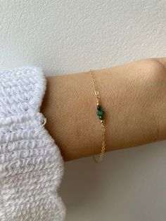 This little bracelet made with high quality materials makes a great gift. Emerald is also the birthstone of anyone born in the month of May. D E T A I L S  *It features high quality emerald rondelles  They are very nicely cut for maximum sparkle. *Choose between a 14k gold filled/rose gold filled chain or sterling silver chain. *Gold filled is a wonderful alternative to solid gold and unlike gold plating does not rub off. *It closes with a hallmarked spring clasp measuring 6mm. *Bracelet comes care instructions and a matching crystal information card and is ready for gifting. S I Z I N G * H E L P Choose the length from the drop down menu. Use the length guide as a reference. If unsure choose the extender option which will allow room for adjustment. C A R E * T I P Your  bracelet is dainty May Birthstone Crystal Bracelet Gift, Hypoallergenic May Birthstone Bracelets For Birthday, Sterling Silver Bracelet As May Birthstone Gift, Sterling Silver Bracelets For May Birthstone Birthday Gift, Sterling Silver Bracelet For May Birthstone Gift, Hypoallergenic Emerald Bracelet Jewelry, Hypoallergenic Bracelets For May Birthstone Birthday Gift, Hypoallergenic Bracelet For May Birthstone Birthday Gift, Minimalist Hypoallergenic Crystal Bracelet For Everyday