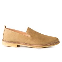 An eco-friendly leather slip-on, handmade in Italy Casual Slip-on Oxfords With Textured Sole, Classic Suede Flat Slip-ons, Business Casual Slip-ons With Leather Sole And Flat Heel, Business Casual Closed Toe Slip-ons With Leather Sole, Comfortable Slip-on Beige Loafers, Comfortable Beige Almond Toe Loafers, Slip-on Tassel Loafers With Rubber Sole, Slip-on Oxfords With Stitched Sole And Plain Toe, Slip-on Tassel Loafers With Rubber Sole And Round Toe