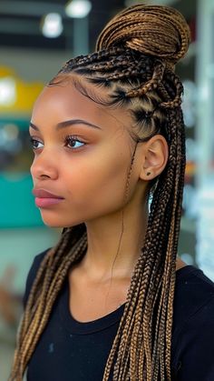 25 Unique Colors for Braiding Hair Medium Ombre Box Braids, Knotless Braids With Blonde Highlights, Goddess Box Braids With Color, 2 Color Braids, Ombre Braids Black Women, Braid Color Ideas For Black Women, Black And Brown Braids, Colorful Braids For Black Women, Braids Color Combination