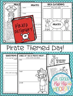 pirate themed day worksheet for students to practice reading and writing with the kids