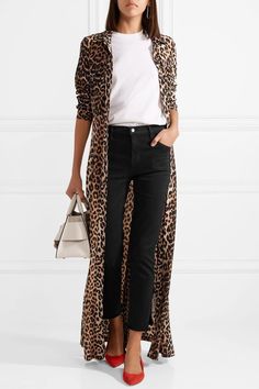 Leopard Print Outfits, Animal Print Outfits, Leopard Print Coat, Leopard Cardigan, Leopard Print Cardigan, Animal Print Fashion, Elegante Casual, Print Coat