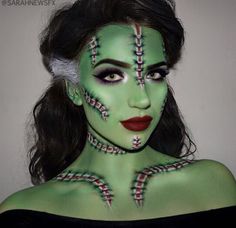 #dkgf Unique Halloween Makeup, Bride Of Frankenstein, Halloween Makeup Looks, Halloween Make Up, Unique Halloween, Halloween Looks, Halloween Make, Costume Makeup, Frankenstein