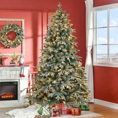 a decorated christmas tree in a living room