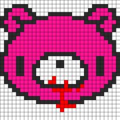 an image of a pixellated pink kitty face