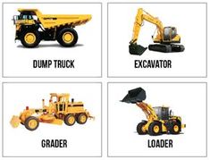 four different types of construction equipment