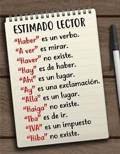 a notepad with the words estimado lectoro written in spanish