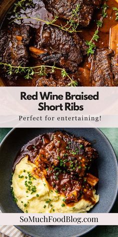 red wine braised short ribs are perfect for entertaining