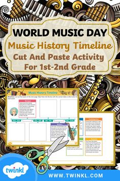 Music History Timeline Cut And Paste Activity For 1st-2nd Grade History Of Music, Journey To The Past, History Timeline