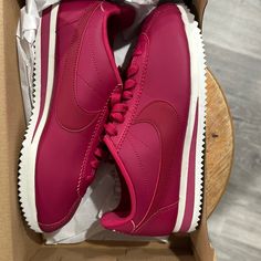 Brand New Never Worn Nike Red Spring Sneakers, Nike Red Sneakers For Spring, Red Nike Sneakers For Spring, Nike Cortez Women, Nike Airmax 97, Burgundy Nikes, Nike Air Max 90s, Nike Shoes New, Nike Vapormax Flyknit