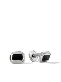 Your shirts will never look the same again. Crafted from sterling silver and onyx, these gemstone cufflinks from DAVID YURMAN are here to take your shirt to another level. Baby, baby let me upgrade you! Featuring onyx embellishment. | David Yurman Gemstone Cufflinks Groomsmen Cufflinks, Diamond Cufflink, Custom Cufflinks, Emerald Cut Rings, David Yurman Jewelry, Gold Cufflinks, Vintage Cufflinks, Cufflinks Wedding, Silver Cufflinks