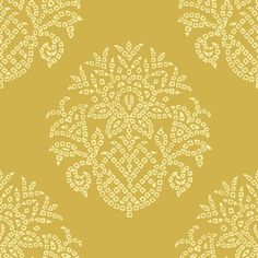 a yellow and white background with an intricate design