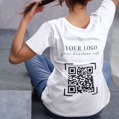 Business Branded T-Shirt w/ Logo, QR Code, Promotional, T Shirt Entrepreneur Boss Lady shirt Strong Confident Woman,  Empowerment  This unisex t shirt is made from 100% cotton and it's perfect for use in any type of marketing campaign. Our products are comfortable, easy to wash and iron, suitable for all weather conditions and the best choice! Add your business logo and link QR Code to business information such as website, social media, phone number, email, quotes, prices, etc... Comfortable, ea Business Shirts Logo Ideas, Business Shirt Ideas, Business Owner Shirts, Boss Lady Shirt, Email Quotes, Entrepreneur Women, Tshirt Printing Business, Woman Empowerment, Logo Tshirt