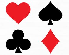 four card suits with hearts and spades