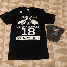 Set T-Shirt Size S 100% Cotton And Hat 18 Years Old Celebrate Nwt * No Damages Or Flaws! * Don't Forget Visit My Listing! * !!Reasonable Offers Always Welcome!! * Smoke And Pets Free Home! !!Ready For Shipping!! Unisex Black T-shirt For Father's Day, Black Unisex T-shirt For Father's Day, Casual Black T-shirt For Father's Day, Black Cotton Tops For Birthday, Casual Black Top For Father's Day, Casual Black T-shirt For Birthday, Black Summer T-shirt For Birthday, Beatles Graphic, Harry Potter Shirts