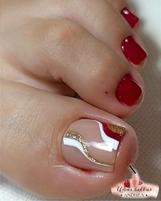 Gel Toe Nails Ideas, Gel Polish Toes, Pedicure En Gel, Semi Pies, Cruise Nails, Henna Nails