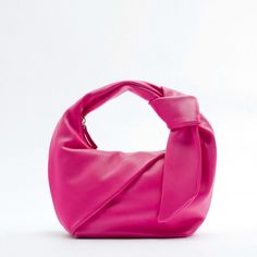 Brand New Hot Pink Zara Bag. Super Soft Genuine Leather. Sold Out Online Leather Top Handle Bag With Loop Closure, Elegant Pink Bag With Single Shoulder Strap, Chic Bags With Loop Closure For Daily Use, Chic Shoulder Bag With Loop Closure For Daily Use, Trendy Zara Pouch Shoulder Bag, Chic Top Handle Baguette Bag For Gift, Chic Top Handle Baguette Bag As Gift, Chic Hobo Bag With Removable Pouch For Gift, Everyday Rectangular Bag With Loop Closure