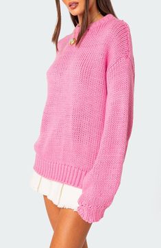 Indulge in the soft and thick yarn of this vibrant sweater that'll have you covered for the cooler seasons. Crewneck Long sleeves 100% acrylic Machine wash, dry flat Imported