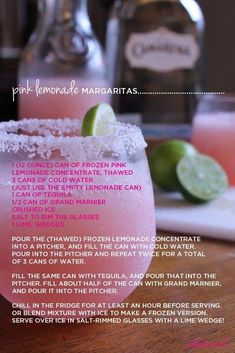 the pink lemonade margarita cocktail recipe