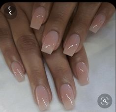 Maquillage On Fleek, Natural Gel Nails, Natural Acrylic Nails, Natural Nail Designs, Milky Nails, Short Gel Nails, Manicure Gel, Racun Shopee, Purple Nail