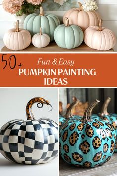 pumpkins painted with different patterns and colors