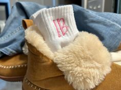 Personalized Monogrammed Ladies Socks! Perfect for the Fall! Ladies Socks, Custom Monogram, Casual Socks, Socks And Hosiery, Ankle Socks, Socks Women, Birmingham, Hosiery, The Fall