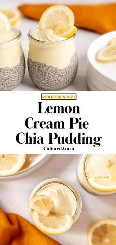 lemon cream pie chia pudding in mason jars