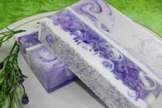 Soap  New Lavender Fields Soap with Jojoba Beads  by SoapGarden Lavender Soap Recipe Cold Process, Lavender Cold Press Soap Recipe, Hostess Gifts Summer, Spring Soap, Lavender Soap Aesthetic, Soap Lavender, Floral Soap, Soap Wedding Favors