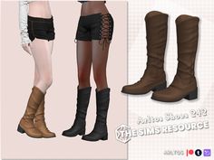 three different styles of boots with laces on the sides and bottom, all in brown