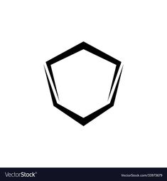 a black and white hexagonal shape