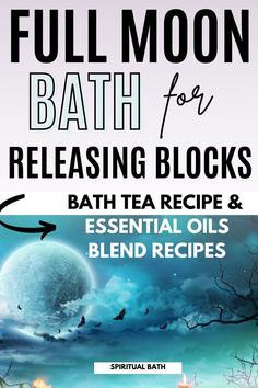 One very important part of self care for me is ritual baths. I do them on the full moon and new moon. I use essential oils and herbs meant to support what it is am am trying to achieve with my ritual bath. You can take a self love ritual bath at any time. Try my full moon essential oils blend in the bath tea recipe for an amazing full moon release bath. Spiritual Self Care / Essential Oils For Ritual Bath / Herbs For Ritual Bath / Full Moon Rituals Full Moon Bath Recipe, Protection Bath Ritual, Diy Bath Tea, Spiritual Bath Recipes Protection, Diy Bath Tea Recipes, Spiritual Cleansing Bath Ritual, Moon Water Bath Ritual, Full Moon Release, Bath Herbs